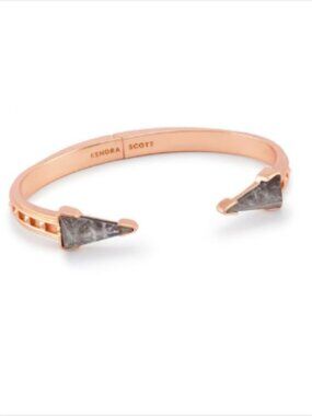 Kendra Scott Misty Rose Tone Crystal Gray Illusion Hinge Bracelet